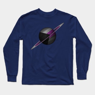 Planet and Rings in Demisexual Pride Flag Colors Long Sleeve T-Shirt